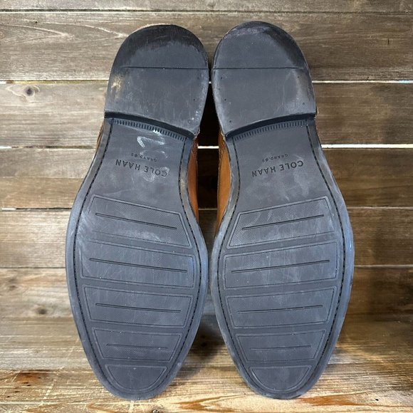 Mens Cole Haan Grand.Os Brown Leather Cap Toe Brogue Dress Oxfords Size 12 M GUC - Picture 5 of 7